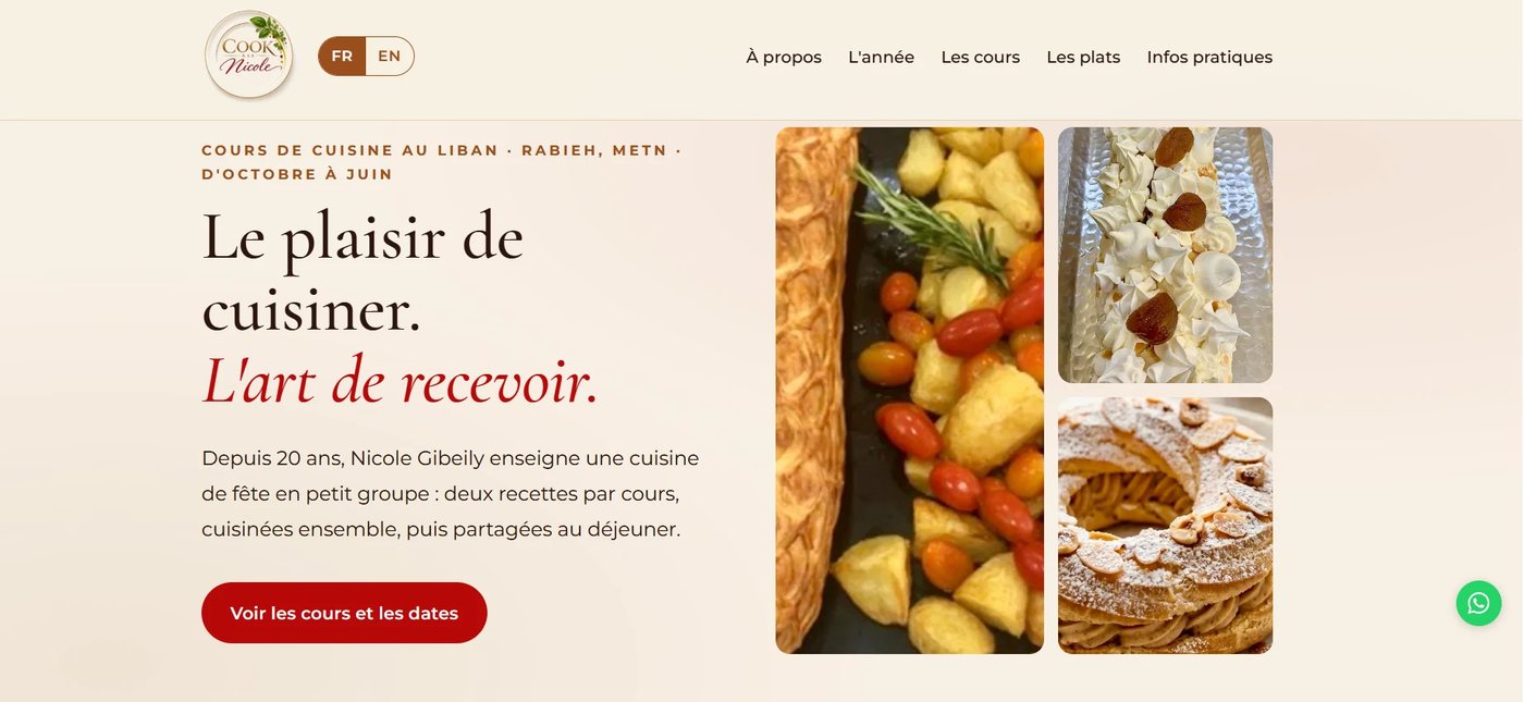 Cook à la Nicole website